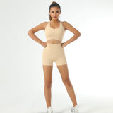 Conjunto de 4 piezas: top mangas largas + top sin mangas + calza + short.