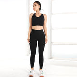 Conjunto de 4 piezas: top mangas largas + top sin mangas + calza + short.